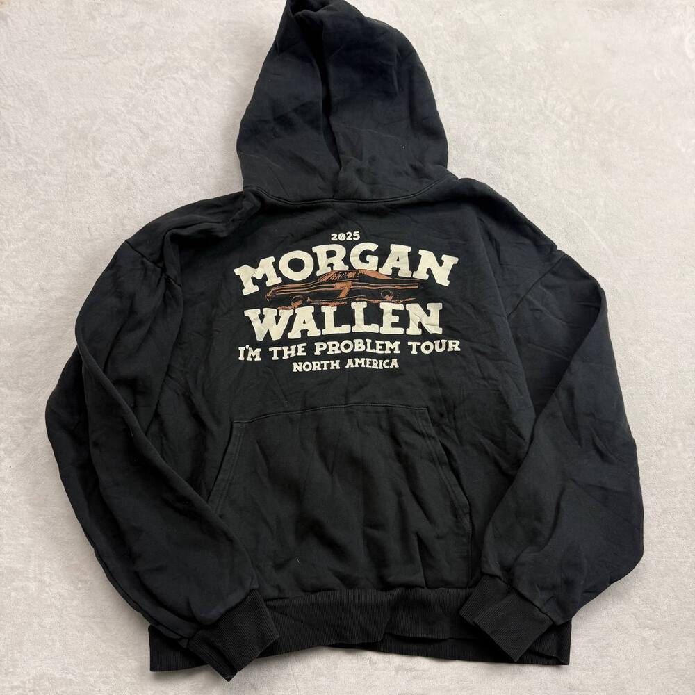 Morgan Wallen I'm The Problem Tour North America Men's Black Hoodie Size XL 2023
